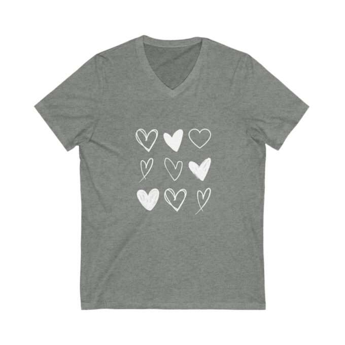 Valentine Day Shirt,Heart V-Neck Shirt, Valentines Day Gift, Love Shirt - Image 3