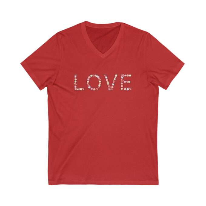 Love V-Neck Shirt, Gift For Fiance, Lover Shirt Unisex Jersey Short Sleeve tee - Image 4