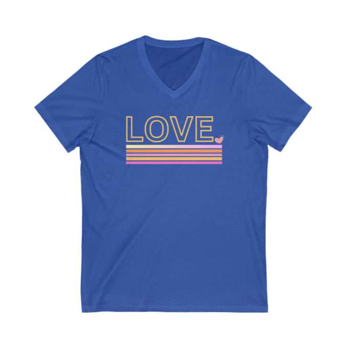 Valentines Day Shirts For Woman, Retro Love Valentines Day Shirt, Cute Valentine V-Neck Tee - Image 2