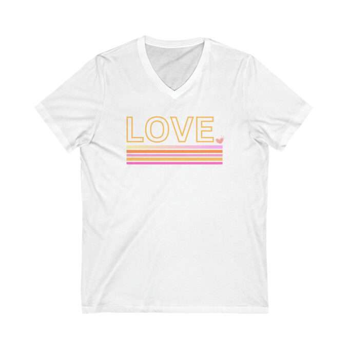 Retro Love Valentines Day Shirt,Valentines Day Shirts For Woman,Heart Shirt,Cute Valentine Shirt,Valentines Day Gift,Valentines Gift Unisex Jersey Short Sleeve V-Neck Tee