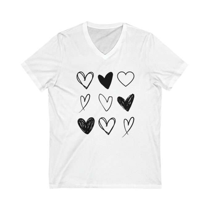 Valentine Day Shirt,Heart V-Neck Shirt, Valentines Day Gift, Love Shirt - Image 2