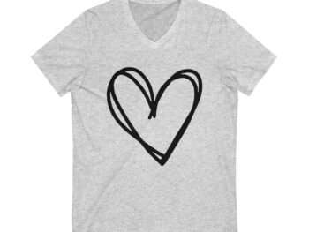 Valentines Day Shirt, Heart Shirt, Valentines Day Shirts For Women, Teachers Valentines Day Shirt, Cute Heart T-shirt, Cute Valentine Shirt Unisex Jersey Short Sleeve V-Neck Tee