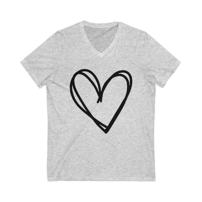 Valentines Day Shirt, Heart Shirt, Valentines Day Shirts For Women, Teachers Valentines Day Shirt, Cute Heart T-shirt, Cute Valentine Shirt Unisex Jersey Short Sleeve V-Neck Tee