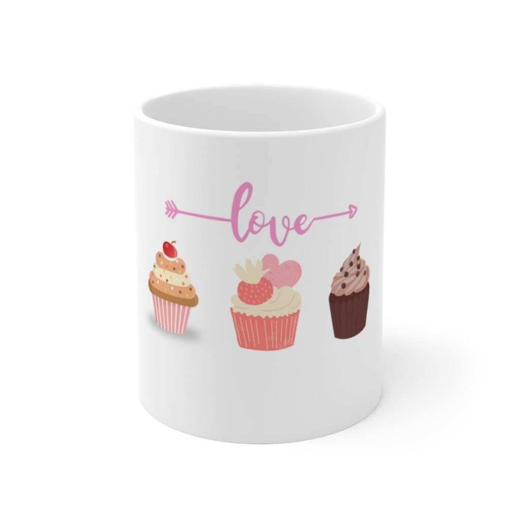 Sweetheart Cafe Mug 15 oz Valentine's Day Gift Coffee Cup Pink Pastry Baker Gifts for Wife Girlfriend Baked With Ceramic Mug 11oz cupcake