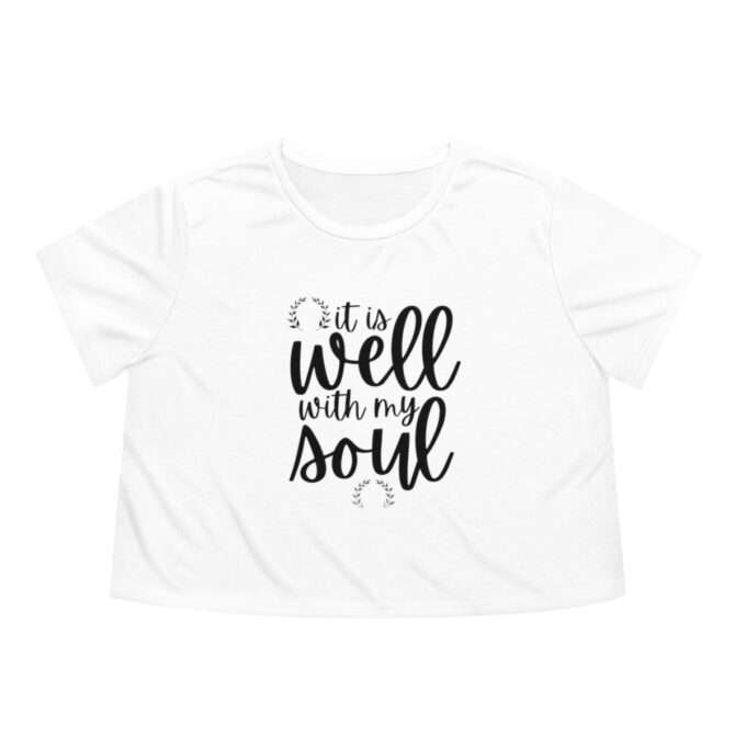 Christian Clothing Apparel, It Is Well With My Soul Crop Shirt, Faith Based Shirt - Image 4