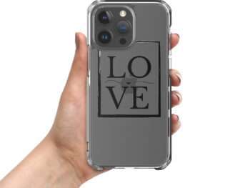 Love Phone Case for iPhone 14 Pro, iPhone 13, iPhone 12, iPhone 11 and More Models - Aesthetic Printed Case in Silver Clear Case for iPhone® Valentines Gifts for Her