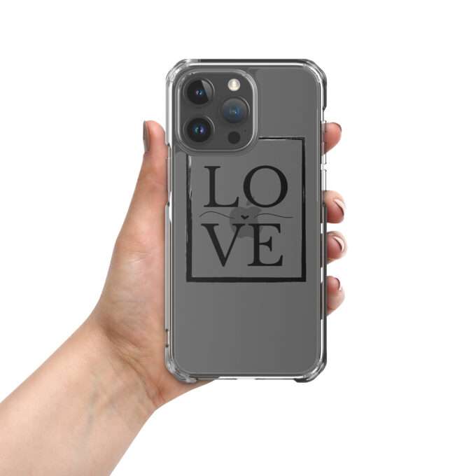 Love Phone Case for iPhone 14 Pro, iPhone 13, iPhone 12, iPhone 11 and More Models - Aesthetic Printed Case in Silver Clear Case for iPhone® Valentines Gifts for Her