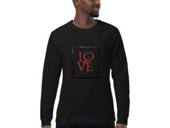 Valentines Unisex organic Sweatshirt With Love - Valentines Gifts for Her, Lover Sweatshirt, Lover Valentines Sweater, Valentines Day Hoodie