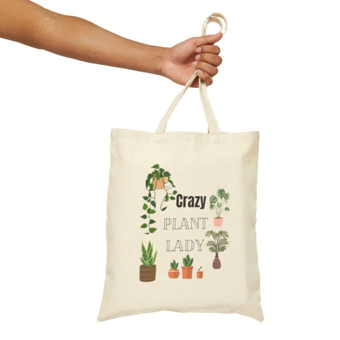 Crazy Plant Lady Cotton Canvas Tote Bag - Image 2