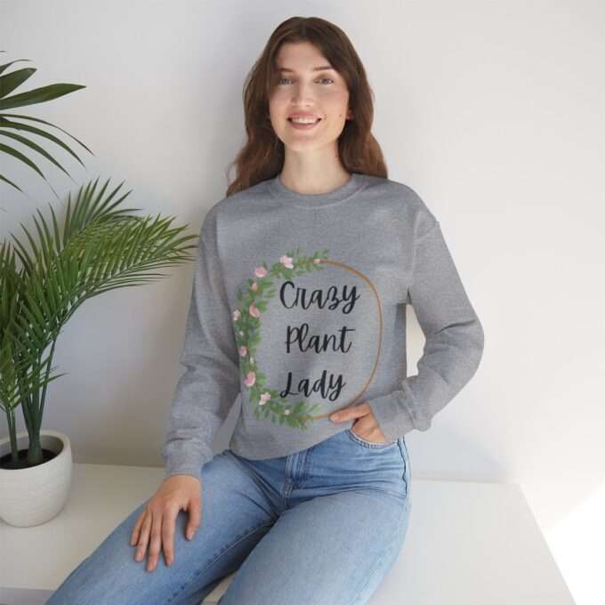 Gift For Plant Lover Sweatshirt Crazy Plant Lady Shirt ,Unisex Heavy Blend™ Crewneck Sweatshirt - Image 7