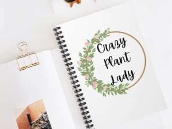 Plant Lovers Gift Crazy Plant Lady Spiral Notebook - Ruled Line