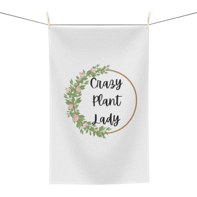 Unique Gift For Plantlover  Crazy plant Lady Microfiber Tea Towel - Image 3