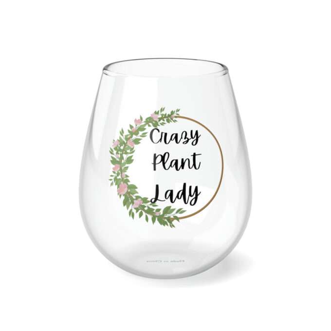 Crazy Plant Lady Glass ,Stemless Glass, 11.75oz