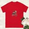 Moose lovers riding a bicycle shirt Screen-printed men’s unisex shirt Romantic nature-themed shirt Gift for deer lovers