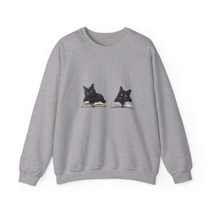 Black cat Sweatshirt, Women’s Vintage Gothic Cat Sweatshirt, Unisex Crewneck Sweatshirt - Image 4