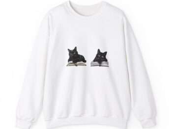 Black cat Sweatshirt, Women Vintage Gothic cat Sweatshirt Funny Motel Print Graphic T Shirt Loose Fitting Vacation Summer Sweatshirt