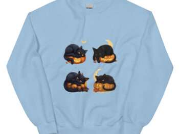 Gothic cat sweatshirt Black cat on pumpkin sweatshirt Halloween gothic fashion Cozy fall sweatshirt Cat lover gift