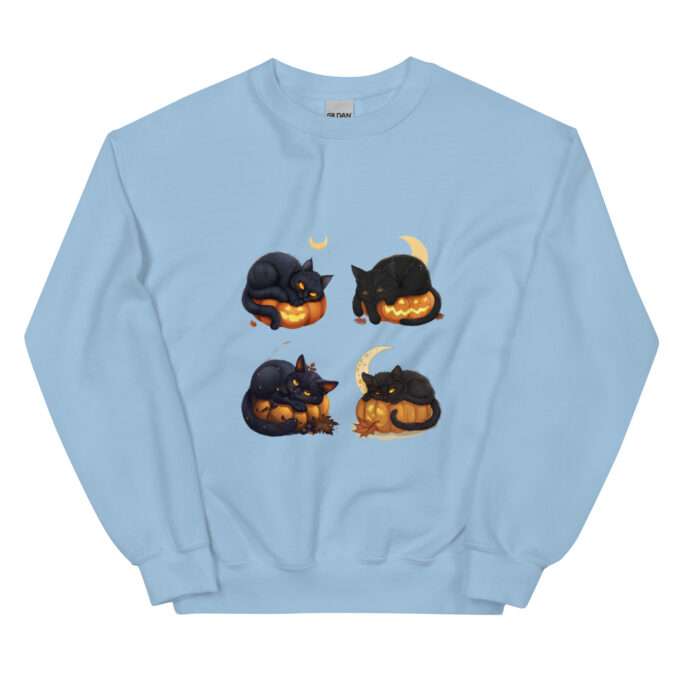 Gothic cat sweatshirt Black cat on pumpkin sweatshirt Halloween gothic fashion Cozy fall sweatshirt Cat lover gift
