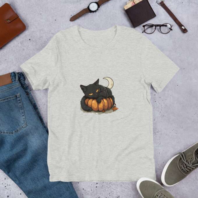 Gothic Cat  Shirt, Halloween Pumpkin Shirt , Graphic Tees - Image 6