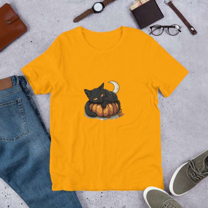 Gothic Cat  Shirt, Halloween Pumpkin Shirt , Graphic Tees - Image 3