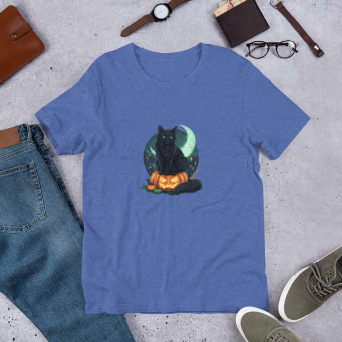 Halloween Pumpkin Shirt , Gothic Cat  Shirt - Image 3