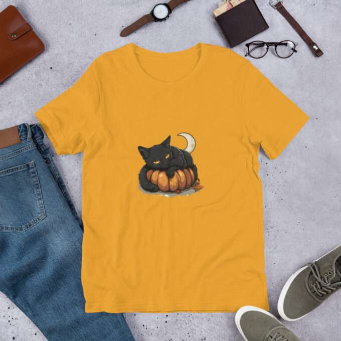 Gothic Cat  Shirt, Halloween Pumpkin Shirt , Graphic Tees - Image 4