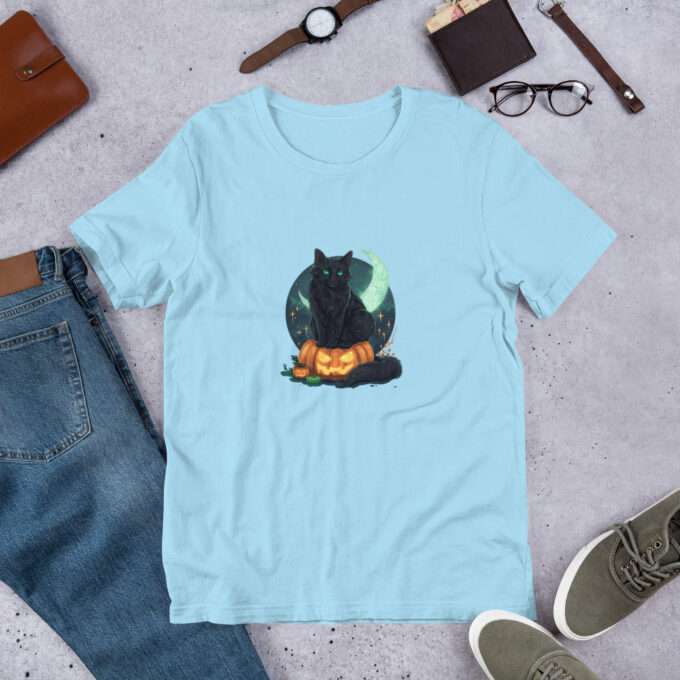 Halloween Pumpkin Shirt , Gothic Cat  Shirt - Image 9