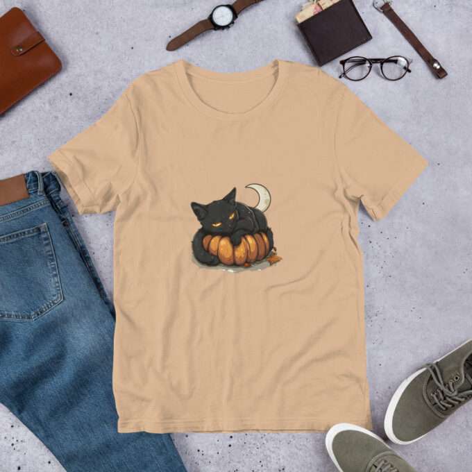 Gothic Cat  Shirt, Halloween Pumpkin Shirt , Graphic Tees - Image 5