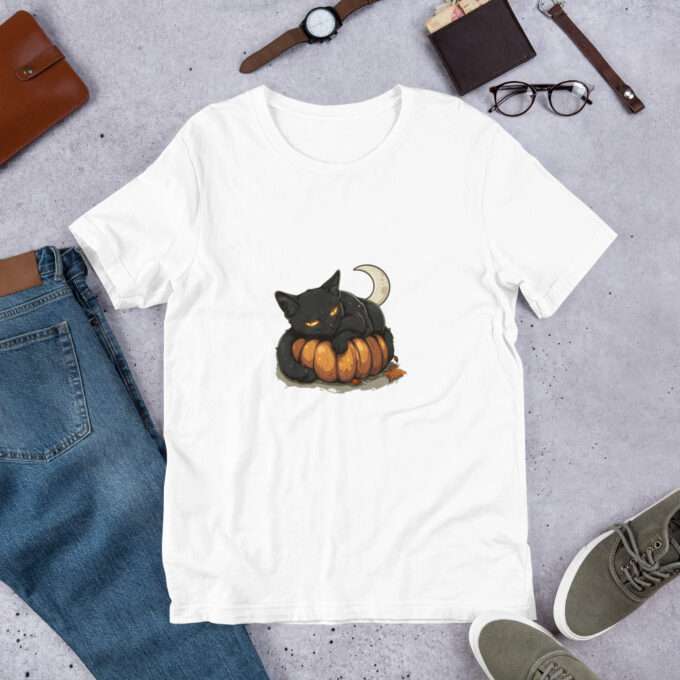 Gothic Cat  Shirt, Halloween Pumpkin Shirt , Graphic Tees - Image 9