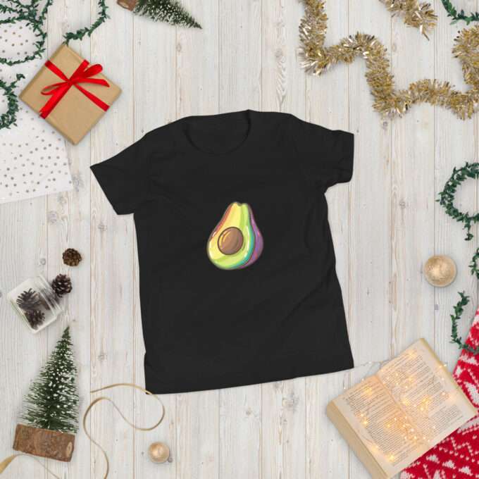 Rainbow shirt, Avocado rainbow, Youth Short Sleeve T-Shirt