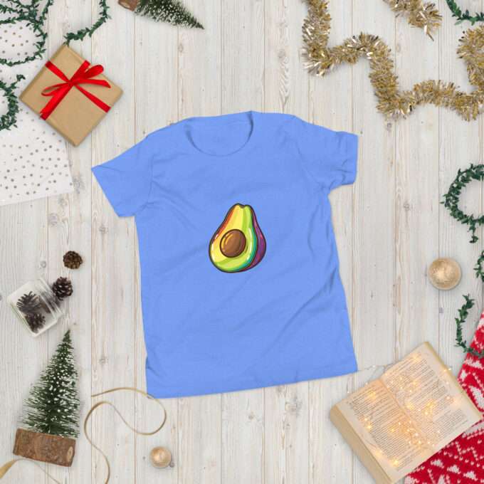 Rainbow shirt, Avocado Rainbow Design, Youth Short Sleeve T-Shirt - Image 5