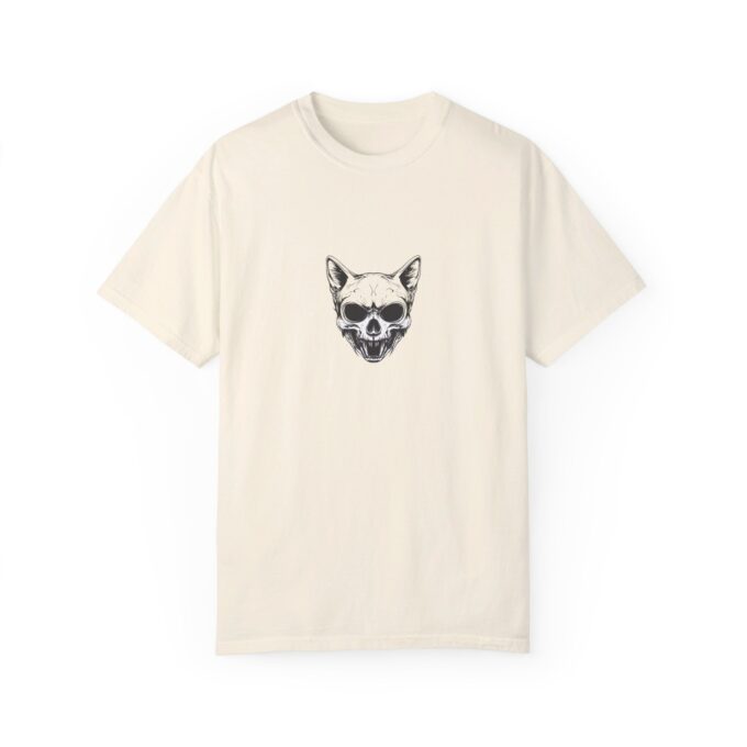 Gothic Cat Skull Shirt, American Goth Cat Shirt, Unisex Garment-Dyed T-shirt - Image 5