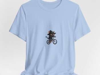 Halloween Black Cat Shirt Cat riding bicycle shirt Halloween graphic tee Black cat Halloween shirt Spooky season apparel