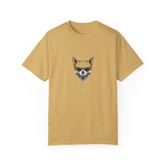 Gothic Cat Skull Shirt, American Goth Cat Shirt, Unisex Garment-Dyed T-shirt - Image 6