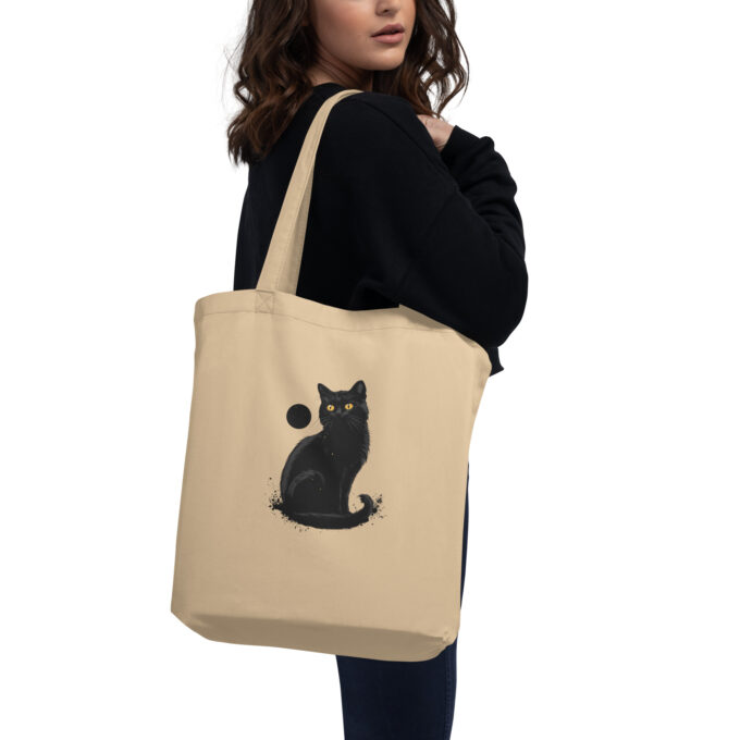 Goth Cat Tote Bag, Gothic Cat Bag, Gothic fashion accessories - Image 2