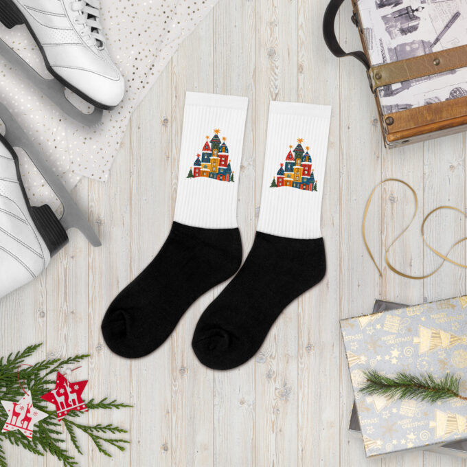 Christmas socks design holiday socks for gifts festive Christmas accessories cozy winter socks Christmas-themed socks