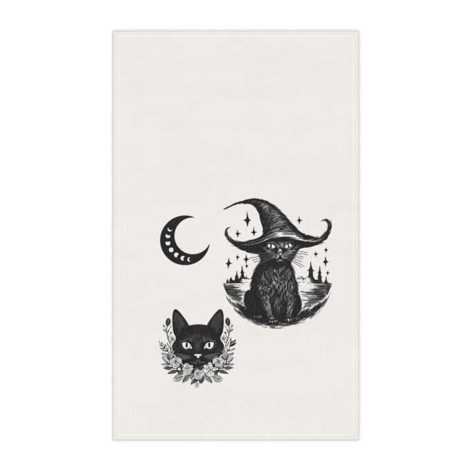 Gothic Cat Tea Towels – Stylish and Absorbent - Image 2