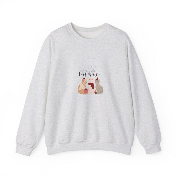 Cozy Holiday Cat Sweatshirt – Festive Unisex Crewneck - Image 6