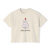 Christmas Cat Women’s Boxy Tee – Festive and Stylish - Image 4