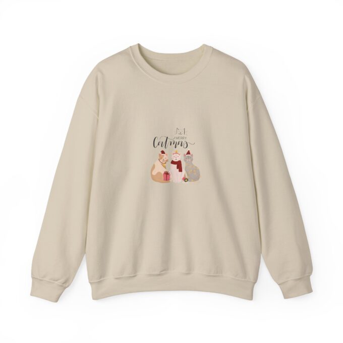 Cozy Holiday Cat Sweatshirt – Festive Unisex Crewneck - Image 5