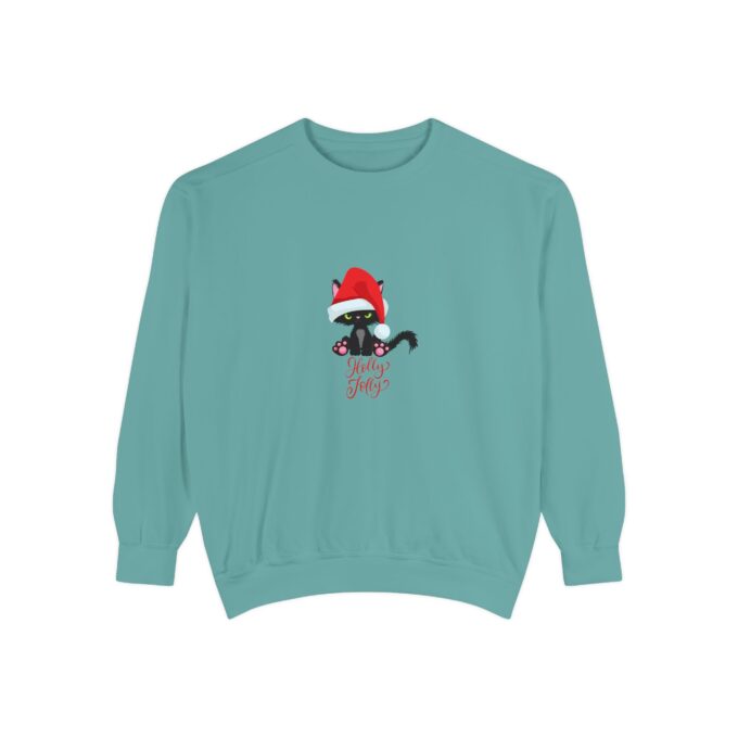 Holly Jolly Black Cat Christmas Crewneck – Festive Cat Lover’s Sweatshirt - Image 9