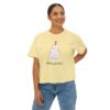 Christmas Cat Women’s Boxy Tee – Festive and Stylish - Image 2