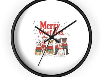 Dog Christmas Wall Clock Holiday wall clock Festive dog décor Christmas gift for dog lovers Holiday home décor
