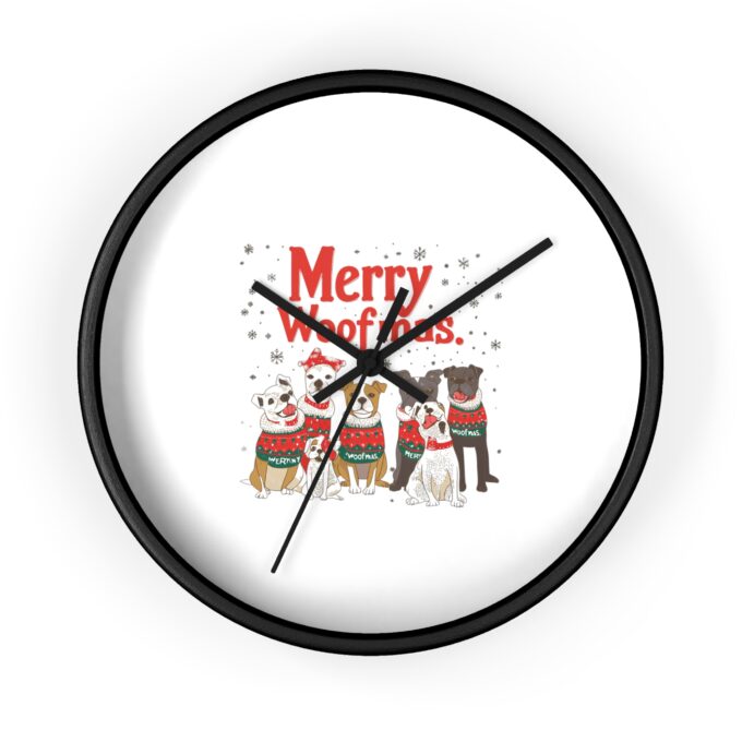 Dog Christmas Wall Clock Holiday wall clock Festive dog décor Christmas gift for dog lovers Holiday home décor