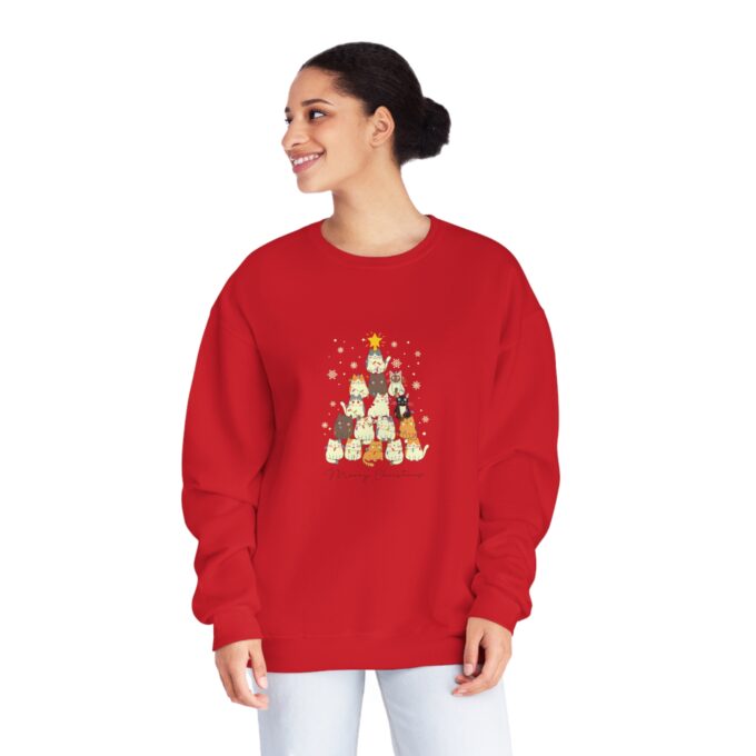 Meowy Christmas Sweatshirt – Cozy Cat Holiday Sweater - Image 2