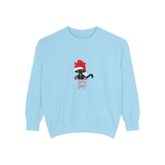 Holly Jolly Black Cat Christmas Crewneck – Festive Cat Lover’s Sweatshirt - Image 5