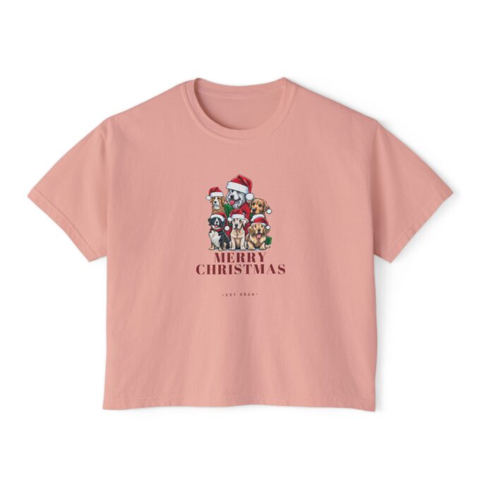 Christmas Dog Tee – Fun and Festive Women’s Boxy Tee - Image 6