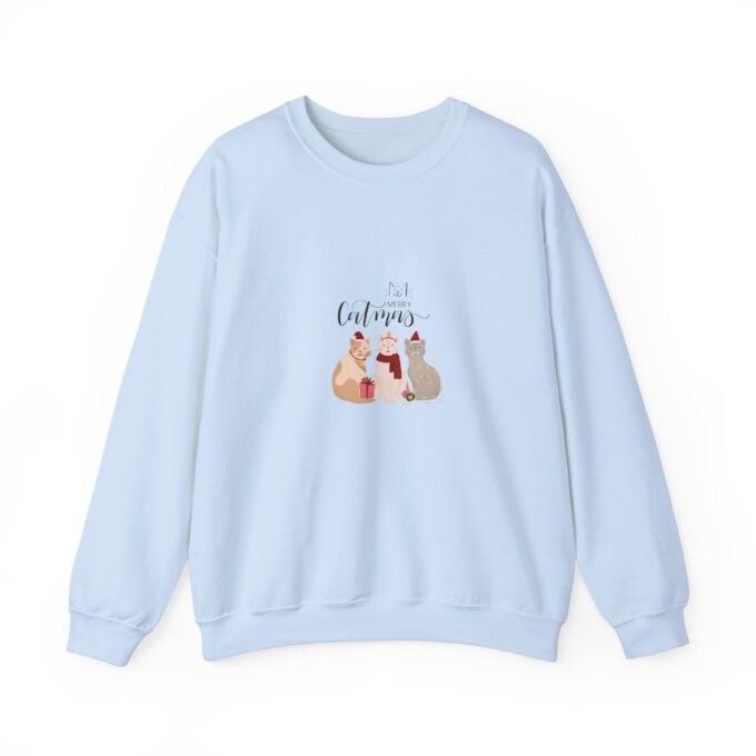 Cozy Holiday Cat Sweatshirt – Festive Unisex Crewneck - Image 7