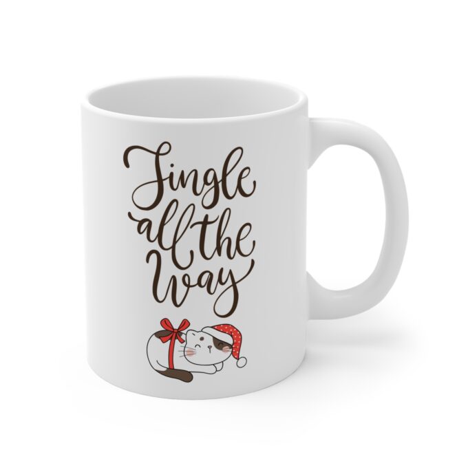 Jingle All The Way Mug – Festive Cat Holiday Mug 11oz - Image 2