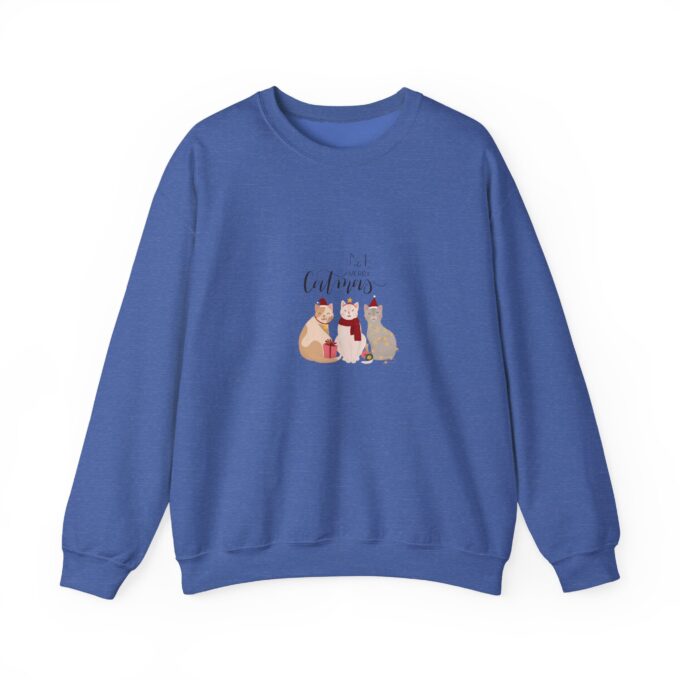 Cozy Holiday Cat Sweatshirt – Festive Unisex Crewneck - Image 11